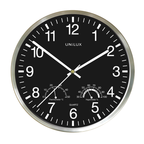 Horloge murale Unilux Wetty Ø30cm gris