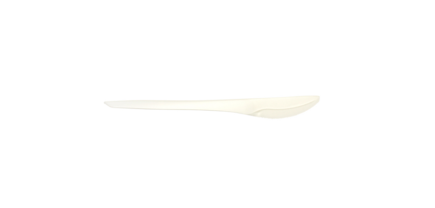 Couteau IEZZY réutilisable CPLA 190mm blanc 50 pièces