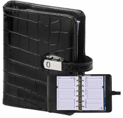 Organiseur Kalpa Pocket Agenda 2025-2026 7 jours/2 pages croco noir