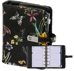 Organiseur Kalpa Pocket avec agenda 2025-2026 7 jours/2 pages floral noir