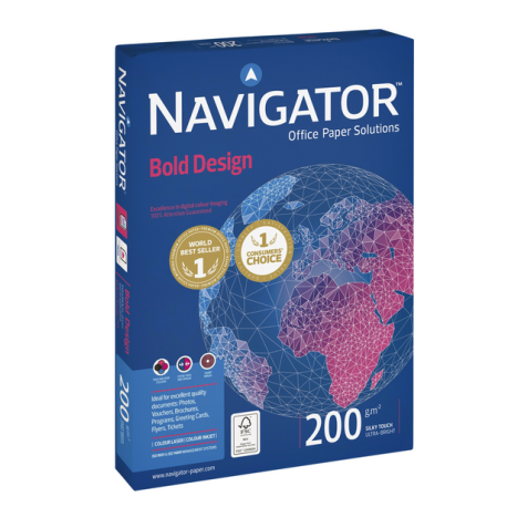 Papier copieur Navigator Bold Design A4 200g blanc 150 feuilles