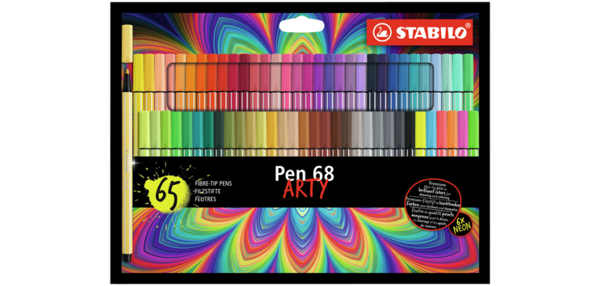 Viltstift STABILO Pen 68 Arty medium assorti set à 65 stuks