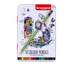 Crayon de couleur Bruynzeel boîte métal 12 pièces