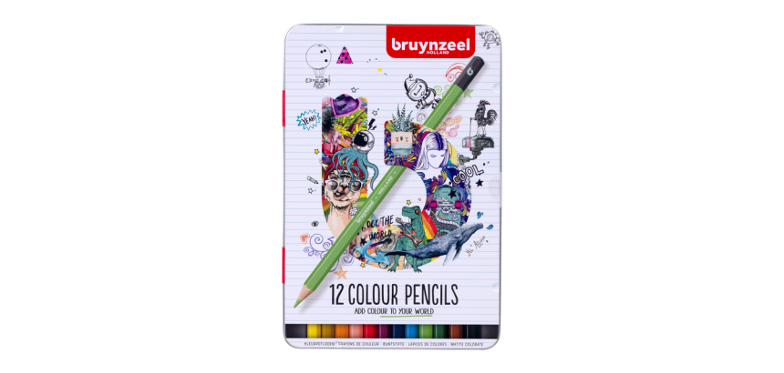 Crayon de couleur Bruynzeel boîte métal 12 pièces
