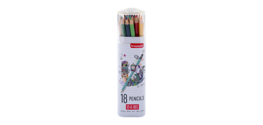 Crayon de couleur Bruynzeel set 18 couleurs