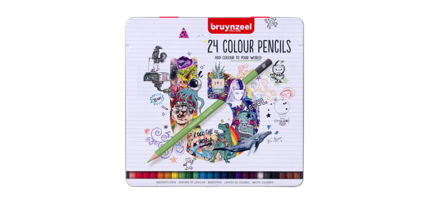 Crayon de couleur Bruynzeel boîte métal 24 pièces