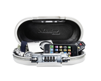Draagbare kluis MasterLock Safe space met combinatieslot en kabel wit