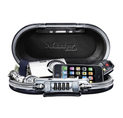 Mini coffre portable Master Lock Safe Space à combinaison et câble gris foncé