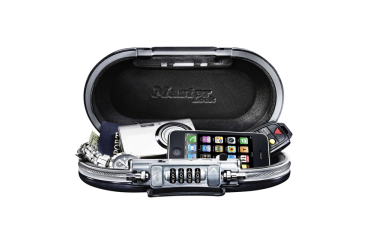 Mini coffre portable Master Lock Safe Space à combinaison et câble gris foncé