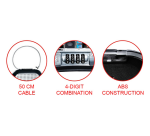 Mini coffre portable Master Lock Safe Space à combinaison et câble gris foncé