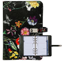 Organiseur Kalpa Personal avec agenda 2025-2026 7 jours/2 pages floral noir