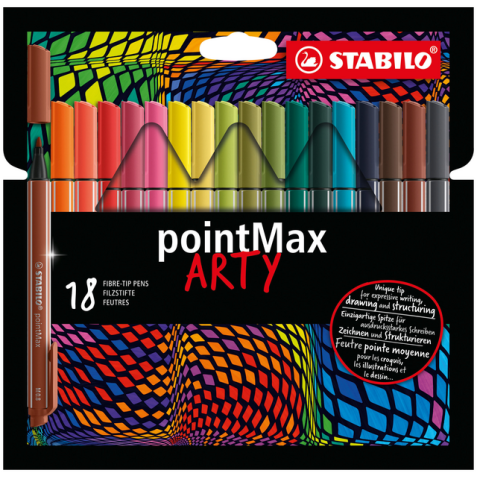 Viltstift STABILO pointMax 488/18 Arty medium assorti etui à 18 stuks