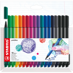 Feutre Stabilo pointMax 488/18 Medium assorti étui 18 pièces
