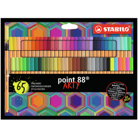 Fineliner STABILO point 88/65 Arty fijn assorti set à 65 stuks