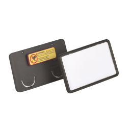 Badge Durable clip card met magneet 40x75mm zwart