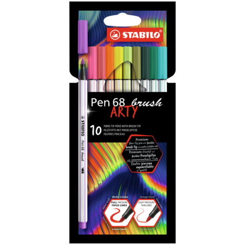 Brushstift STABILO Pen 568/10 Arty assorti set à 10 stuks