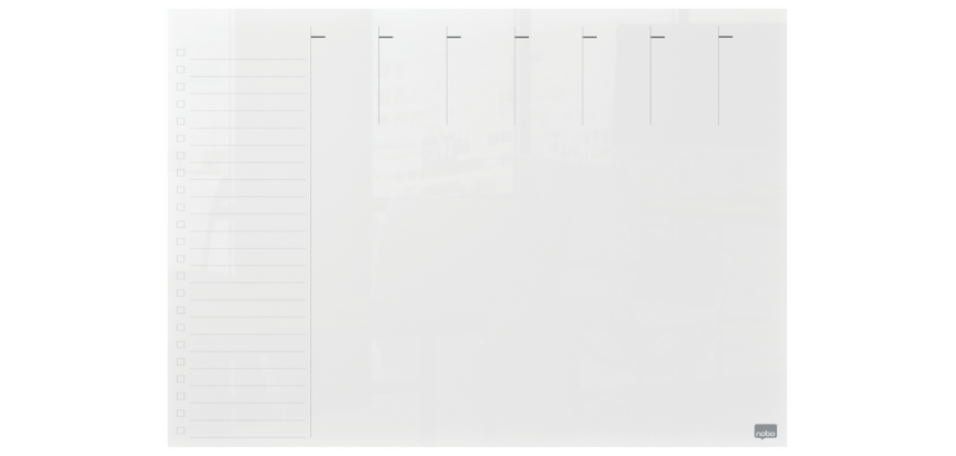 Planning semaine Nobo transparent acryl A4