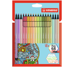 Viltstift STABILO Pen 68 8 medium soft assorti etui à 18 stuks