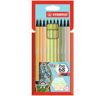 Stabilo Pen 68 Filzstift Etui 10 neue Farben