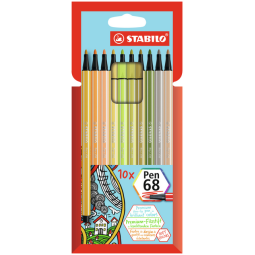 De_rotulador stabilo acuarelable pen 68 estuche carton de 10 unidades colores surtidos