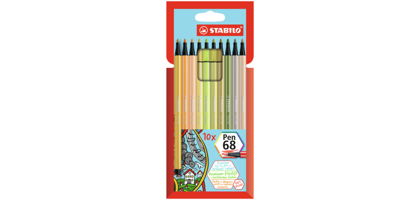 Stabilo Pen 68 Filzstift Etui 10 neue Farben