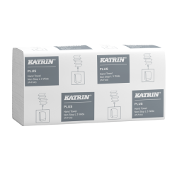 Essuie-mains Katrin 61563 Plus pli-W Plus 3 épaisseurs 240x320mm blanc 25x 90 feuilles