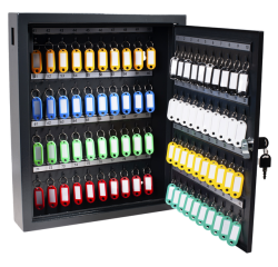 Key cabinet 80 keys with key lock Pavo, dark grey