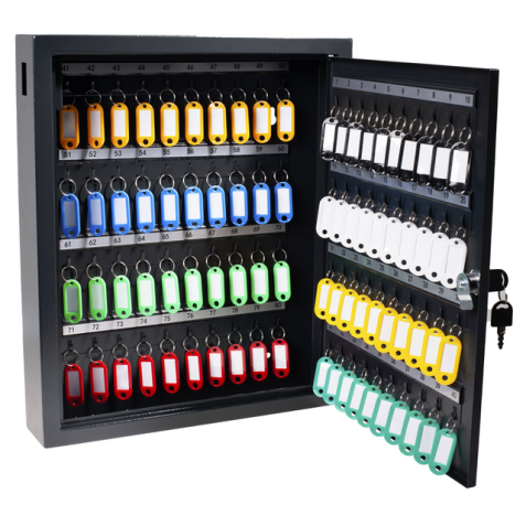 <span>Key cabinet 80 keys with key lock Pavo, dark grey</span>