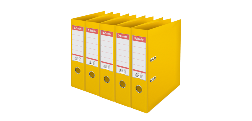 Esselte Nr1 Power Lever Arch File PP 75mm Yellow - Pack of 5