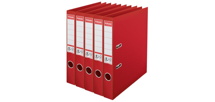 Classeur à levier Esselte N°1 Power PP 50mm rouge 5 pièces