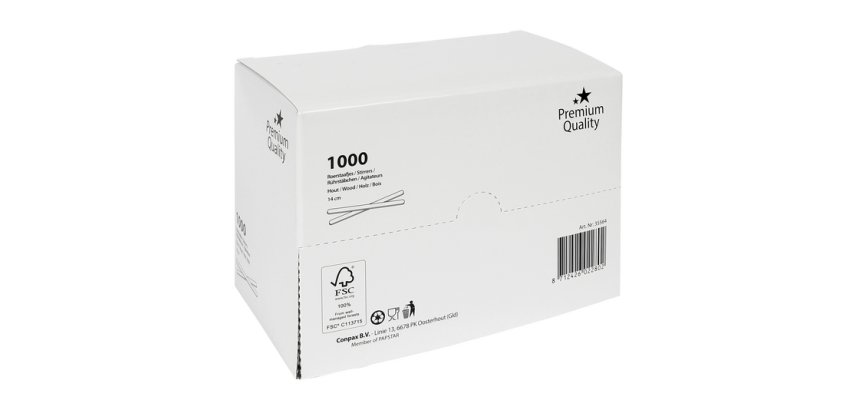 Touillettes IEZZY 140mm bois 1000 pièces