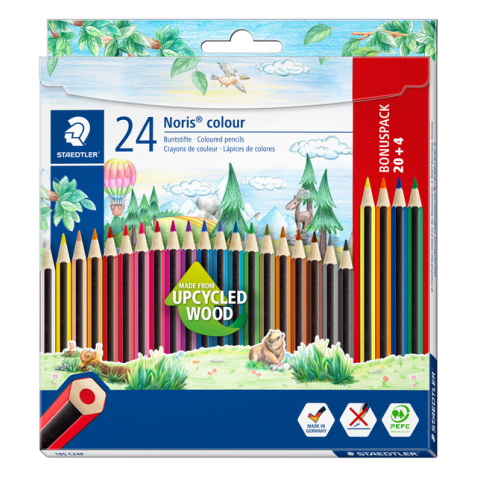 Kleurpotloden Staedtler Noris set à 20+4 kleuren