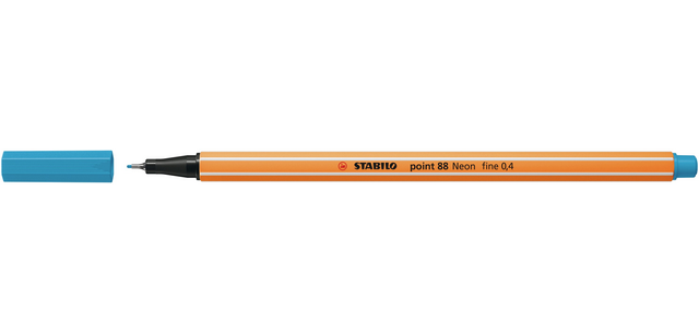 STABILO Point 88 /031 Fineliner Fluorescent Blue Pen
