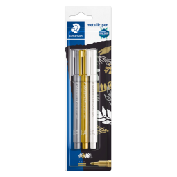 Stylo gel Staedtler Metallic blister 3 couleurs