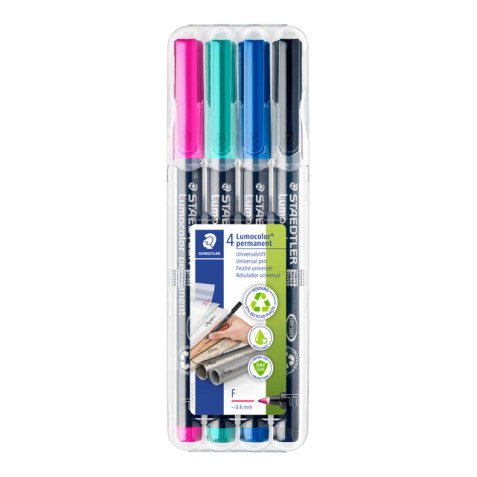 Feutre Staedtler Lumocolor 318 permanent F set 4 couleurs