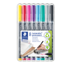 Viltstift Staedtler Lumocolor 317 permanent M set à 8 kleuren