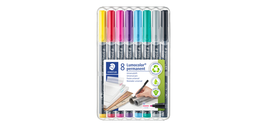 Viltstift Staedtler Lumocolor 317 permanent M set à 8 kleuren