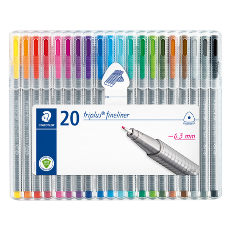 Fineliner Staedtler Triplus 334 0,3mm set à 20 kleuren