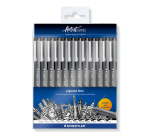 Fineliner Staedtler Pigment 308 noir set 12 largeurs de trait