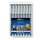 Fineliner Staedtler Pigment 308 zwart 8 stuks