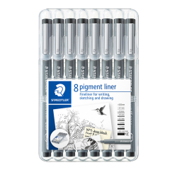 Fineliner Staedtler Pigment 308 noir 8 pièces