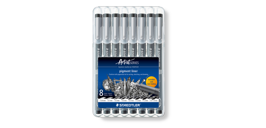 Fineliner Staedtler Pigment 308 schwarz 8 Stück