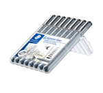 Fineliner Staedtler Pigment 308 zwart 8 stuks