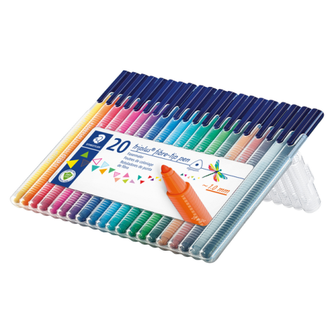 Filzstifte Triplus Color Staedtler, sortierte Farben - Packung mit 20 Stück