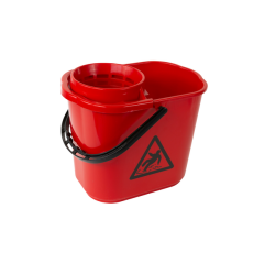 Seau pour serpillière à franges Cleaninq avec essoreur 12L rouge