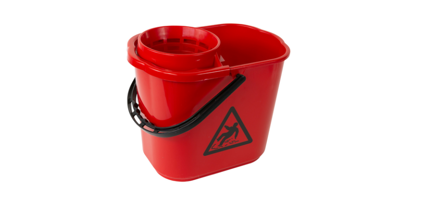 Eimer für Wischmopp mit Quetscher Cleaninq 12L rot