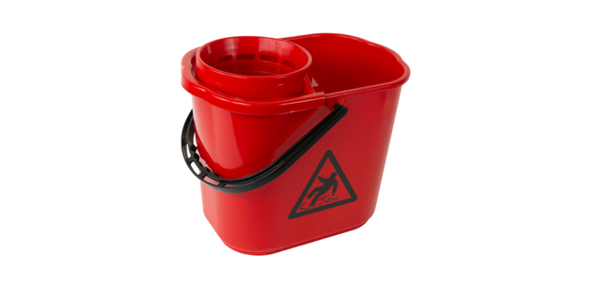 Cleaninq mop bucket with wringer 12L red