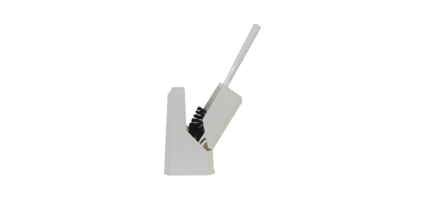Ensemble brosse WC Cleaninq carré fermé blanc