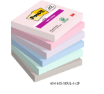 Bloc-mémos 3M Post-it 654 Super Sticky 76x76mm Soul 4+2 gratuits