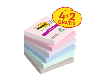 Bloc-mémos 3M Post-it 654 Super Sticky 76x76mm Soul 4+2 gratuits
